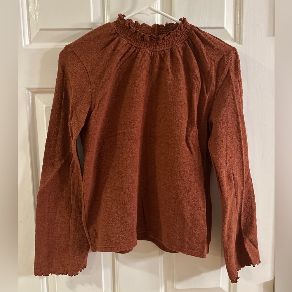Madewell Terracotta Long Sleeve Blouse